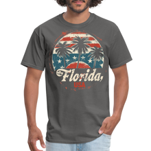 Load image into Gallery viewer, Florida USA Patriotic Vintage American Flag State Souvenir T-Shirt - charcoal