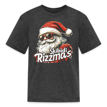 Load image into Gallery viewer, Skibidi Rizzmass Funny Santa Claus Boys Meme Kids T-Shirt - heather black