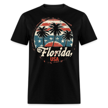 Load image into Gallery viewer, Florida USA Patriotic Vintage American Flag State Souvenir T-Shirt - black