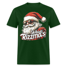Load image into Gallery viewer, Skibidi Rizzmass Funny Santa Claus Teen Meme T-Shirt - forest green
