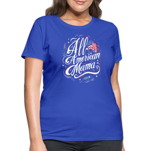Load image into Gallery viewer, All-American Mama Patriotic American Flag Women's T-Shirt - royal blue