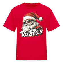 Load image into Gallery viewer, Skibidi Rizzmass Funny Santa Claus Boys Meme Kids T-Shirt - red