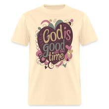 Load image into Gallery viewer, God is Good All the Time Hearts Christian Bible Quote T-Shirt - natural