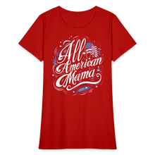Load image into Gallery viewer, All-American Mama Patriotic American Flag Women's T-Shirt - red