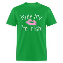 Load image into Gallery viewer, Kiss Me I'm Irish Pink Lipstick St Patricks Day Shirt - bright green