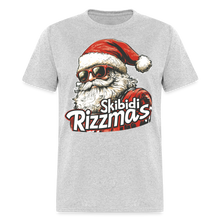 Load image into Gallery viewer, Skibidi Rizzmass Funny Santa Claus Teen Meme T-Shirt - heather gray