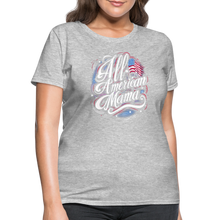 Load image into Gallery viewer, All-American Mama Patriotic American Flag Women's T-Shirt - heather gray