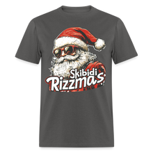 Load image into Gallery viewer, Skibidi Rizzmass Funny Santa Claus Teen Meme T-Shirt - charcoal