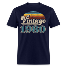 Load image into Gallery viewer, vintage 1980 shirt sunset 40th birthday shirt - navy