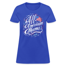 Load image into Gallery viewer, All-American Mama Patriotic American Flag Women's T-Shirt - royal blue