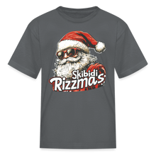 Load image into Gallery viewer, Skibidi Rizzmass Funny Santa Claus Boys Meme Kids T-Shirt - charcoal