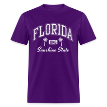 Load image into Gallery viewer, Florida Retro Casual Souvenir Beach 80s Letter Graphic Print T-Shirt - purple