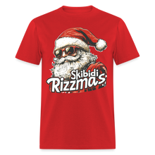 Load image into Gallery viewer, Skibidi Rizzmass Funny Santa Claus Teen Meme T-Shirt - red