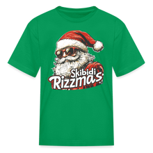 Load image into Gallery viewer, Skibidi Rizzmass Funny Santa Claus Boys Meme Kids T-Shirt - kelly green