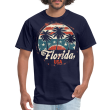 Load image into Gallery viewer, Florida USA Patriotic Vintage American Flag State Souvenir T-Shirt - navy