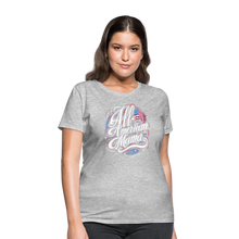 Load image into Gallery viewer, All-American Mama Patriotic American Flag Women's T-Shirt - heather gray