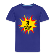 Load image into Gallery viewer, Kids Superhero 3 Year Old Boy's Birthday T-Shirt - royal blue