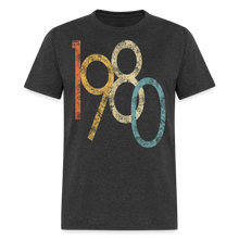 Load image into Gallery viewer, numbers 1980 shirt for men women vintage 40th birthday gifts tshirts retro graphic 80s clothing tee - heather black