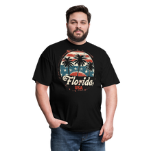 Load image into Gallery viewer, Florida USA Patriotic Vintage American Flag State Souvenir T-Shirt - black