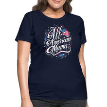 Load image into Gallery viewer, All-American Mama Patriotic American Flag Women's T-Shirt - navy