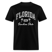 Load image into Gallery viewer, Florida Retro Casual Souvenir Beach 80s Letter Graphic Print T-Shirt - black