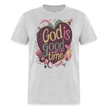 Load image into Gallery viewer, God is Good All the Time Hearts Christian Bible Quote T-Shirt - heather gray