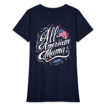 Load image into Gallery viewer, All-American Mama Patriotic American Flag Women's T-Shirt - navy