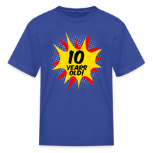 Load image into Gallery viewer, Superhero Comic Boy's Birthday T-Shirt 10 Years Old - royal blue