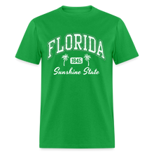 Load image into Gallery viewer, Florida Retro Casual Souvenir Beach 80s Letter Graphic Print T-Shirt - bright green