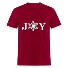Load image into Gallery viewer, Joy Snowflake O Christmas T-Shirt - dark red