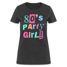 Load image into Gallery viewer, Women's 80s Party Girl 1980s Retro Costume T-Shirt - heather black