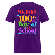 Load image into Gallery viewer, Skibidi 100th Day of School Funny Cute Middle School Teacher T-Shirt - purple