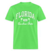 Load image into Gallery viewer, Florida Retro Casual Souvenir Beach 80s Letter Graphic Print T-Shirt - kiwi