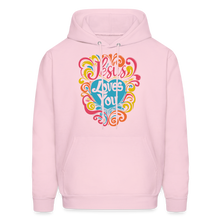 Load image into Gallery viewer, Jesus Loves You Colorful Groovy Christian Jesus Hoodie Unisex - pale pink