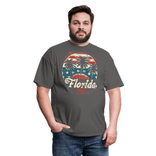 Load image into Gallery viewer, Florida USA Patriotic Vintage American Flag State Souvenir T-Shirt - charcoal