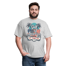 Load image into Gallery viewer, Gulf Coast of America Trump 2025 American Flag T-Shirt - heather gray