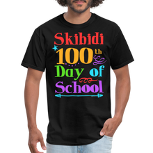 Load image into Gallery viewer, Skibidi 100th Day of School Funny Cute Middle School Teacher T-Shirt - black