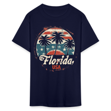 Load image into Gallery viewer, Florida USA Patriotic Vintage American Flag State Souvenir T-Shirt - navy