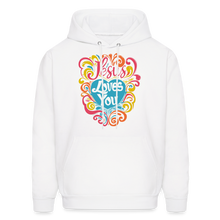Load image into Gallery viewer, Jesus Loves You Colorful Groovy Christian Jesus Hoodie Unisex - white
