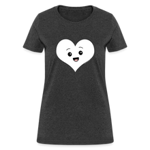 Load image into Gallery viewer, Cute Kawaii Heart Face Valentine's Day Shirt - heather black