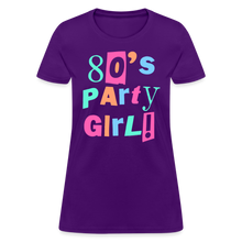 Load image into Gallery viewer, Women's 80s Party Girl 1980s Retro Costume T-Shirt - purple