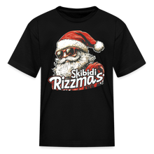 Load image into Gallery viewer, Skibidi Rizzmass Funny Santa Claus Boys Meme Kids T-Shirt - black