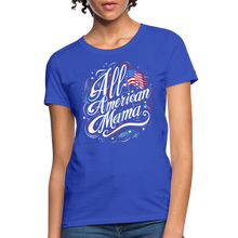 Load image into Gallery viewer, All-American Mama Patriotic American Flag Women's T-Shirt - royal blue