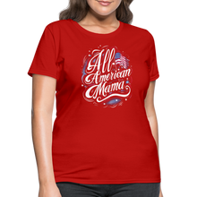 Load image into Gallery viewer, All-American Mama Patriotic American Flag Women's T-Shirt - red