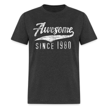 Load image into Gallery viewer, birthday awesome since birth t shirt - heather black