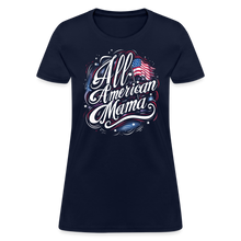 Load image into Gallery viewer, All-American Mama Patriotic American Flag Women's T-Shirt - navy