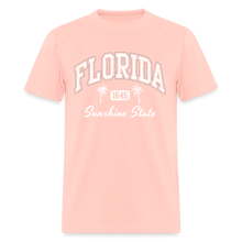 Load image into Gallery viewer, Florida Retro Casual Souvenir Beach 80s Letter Graphic Print T-Shirt - blush pink 