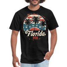 Load image into Gallery viewer, Florida USA Patriotic Vintage American Flag State Souvenir T-Shirt - black
