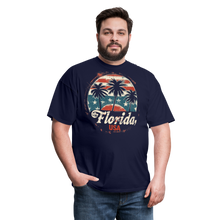 Load image into Gallery viewer, Florida USA Patriotic Vintage American Flag State Souvenir T-Shirt - navy