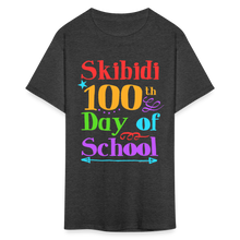 Load image into Gallery viewer, Skibidi 100th Day of School Funny Cute Middle School Teacher T-Shirt - heather black